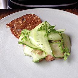 Smoked sea trout with cucumber