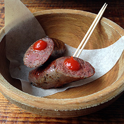 Wood pigeon sausage with Ten Bells ketchup