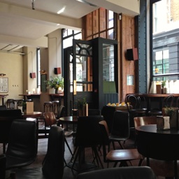 Bar seating area, before the main restaurant