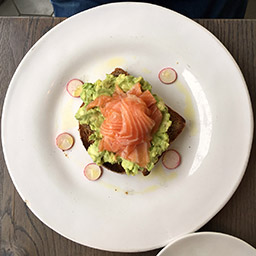 Salmon and avocado on toast